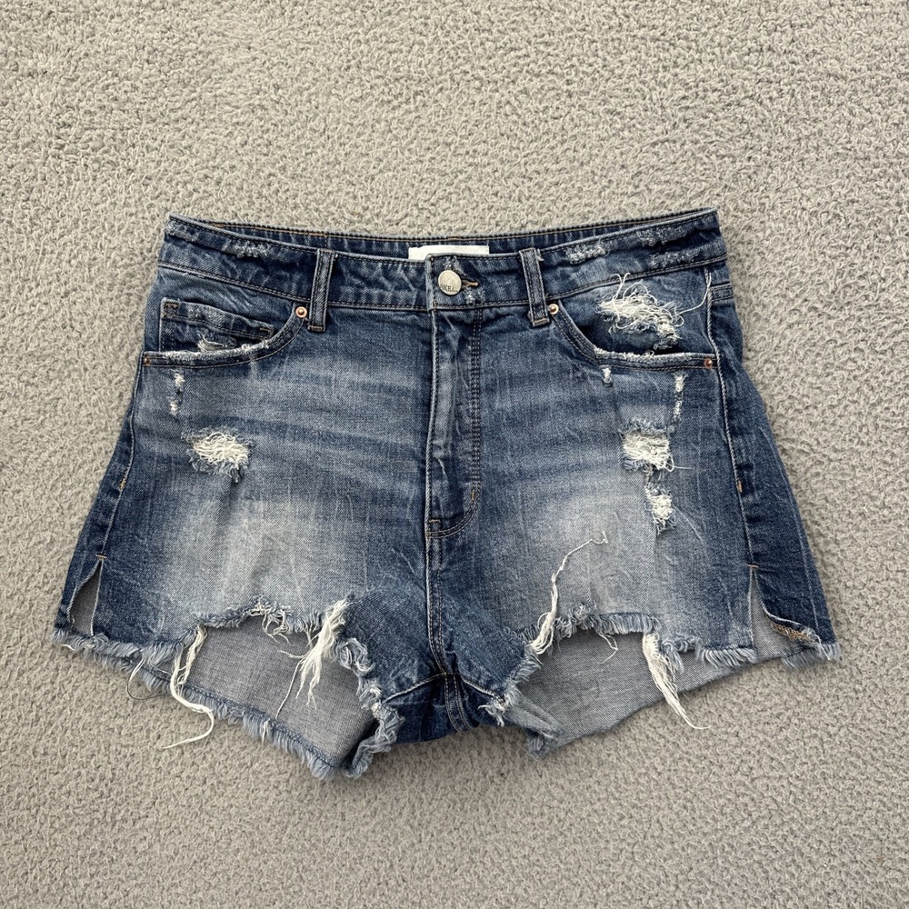 Bke Billie Denim Jean Shorts 2" High Rise Cut Off Distressed Festival Women's 29
